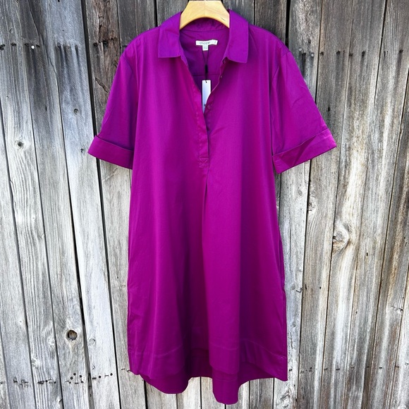Chico’s Popover Shirtdress High Low Hem Cotton Blend Purple XL - Picture 16 of 16